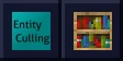 Entity Culling logo beside a bookshelf