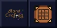 Handcrafted logo beside a crafting table