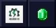 Mekanism logo beside a emerald